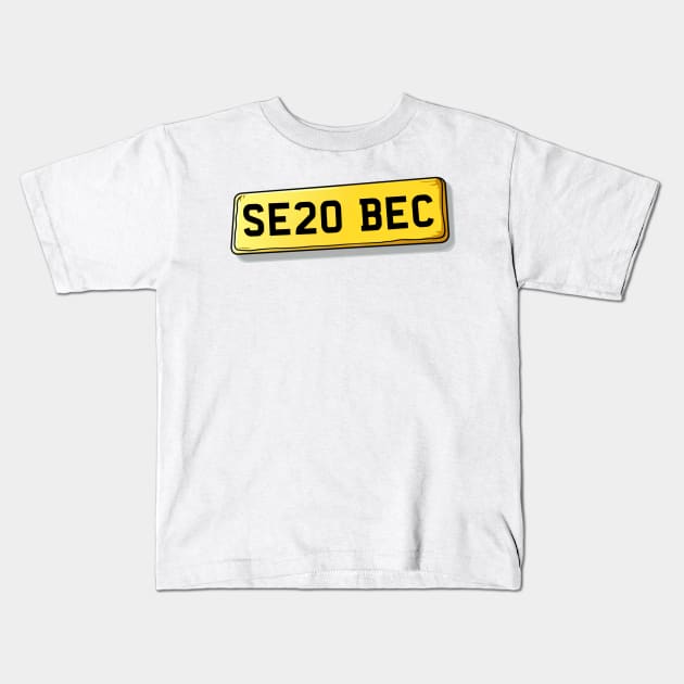 SE20 BEC Beckenham Number Plate Kids T-Shirt by We Rowdy